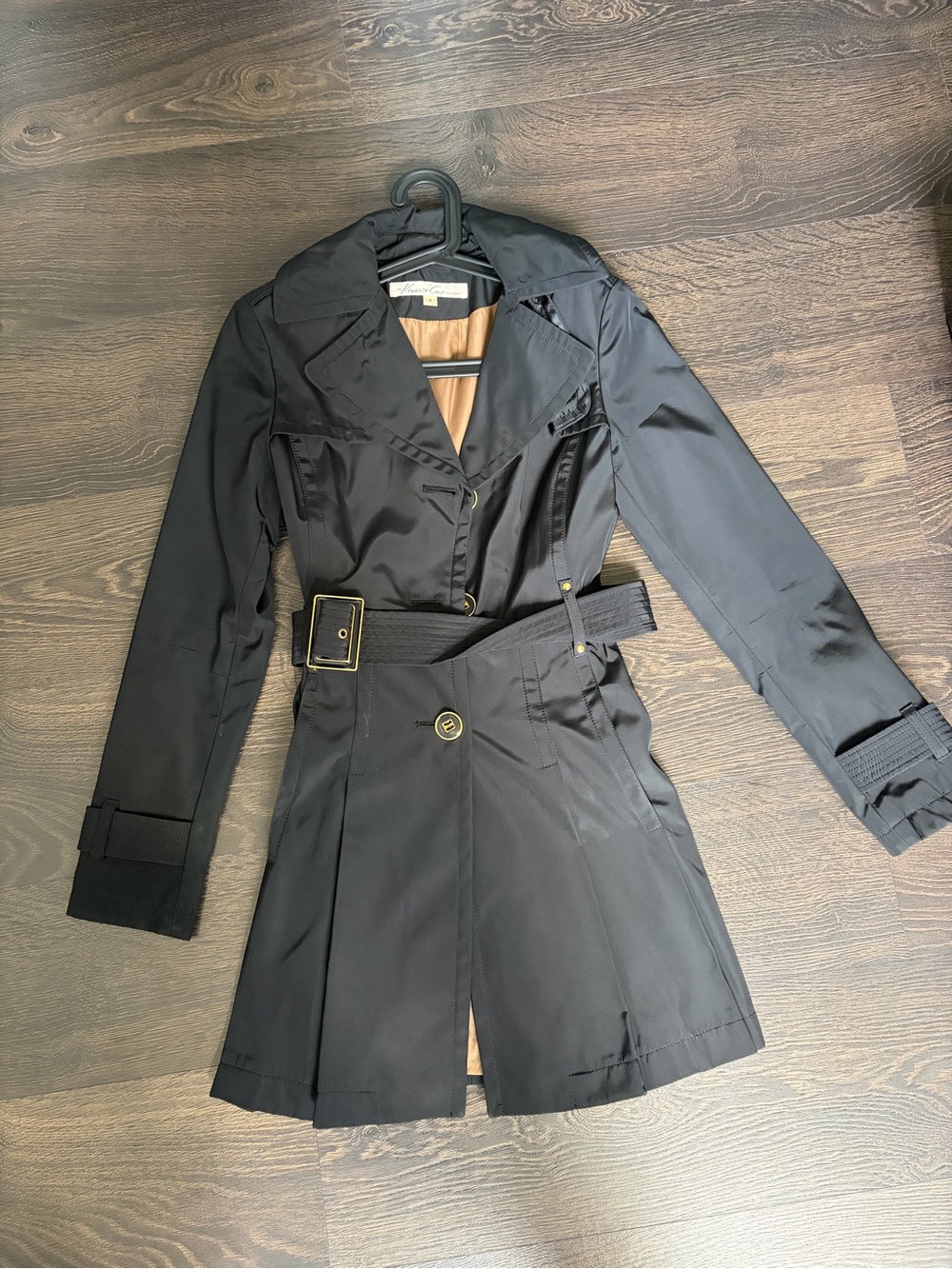 Black Trench Coat with Belt